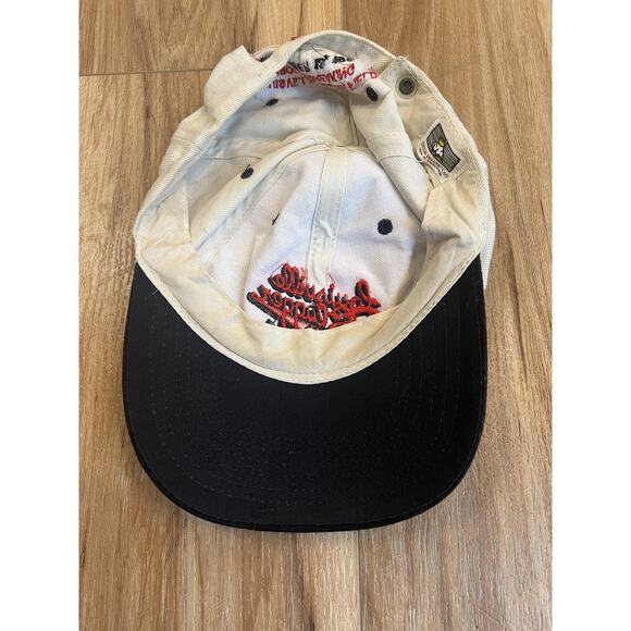 Vintage Louisville Slugger Hat Cap Strap Back White Black Baseball Mens 90s - Picture 2 of 4